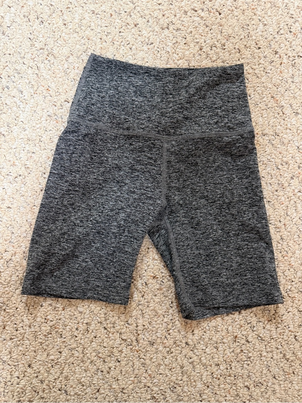 Beyond Yoga High Waist Spacedye Keep Pace 7" Short Bike Shorts - Grey